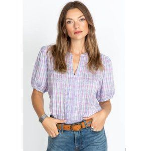 Johnny Was Malo Puff Sleeve Embroidered Butterfly Blouse - Size Small - NWT